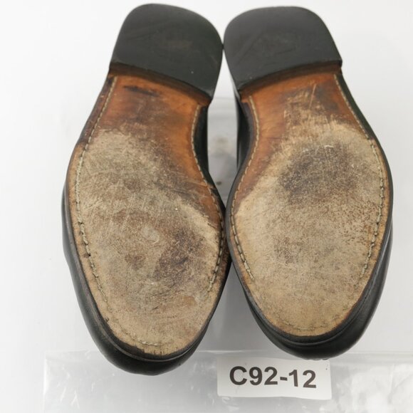 Allen Edmonds Mens Newcomb Loafer Size 10 D Black Braid Strap Slip On Dress Shoe - Picture 9 of 14